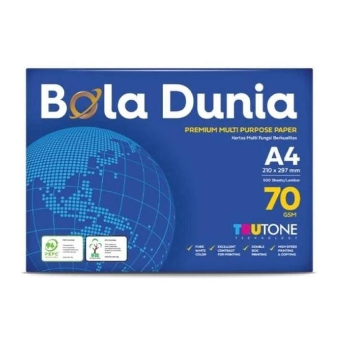 

Kertas HVS A4 70 GRAM Bola Dunia