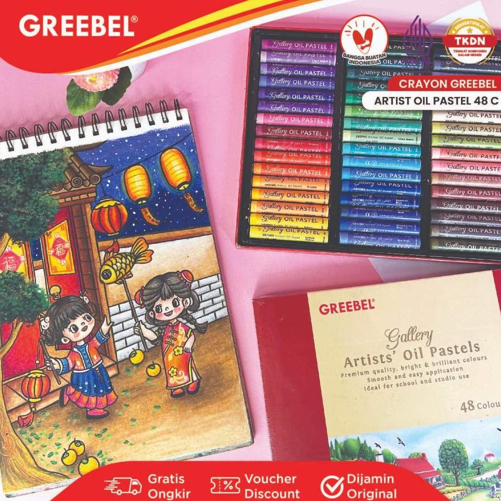 

HJK GREEBEL Crayon Artist 48 Warna / Krayon Artist Oil Pastel 48 Warna / Crayon Greebel