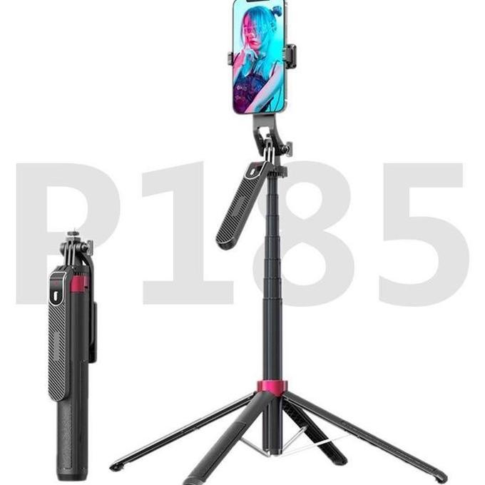 Tongsis Tripod Bluetooth Remote Selfie Stick Tripod Hp Kamera / P185 Tongsis Tripod Lampu Led Gimbal