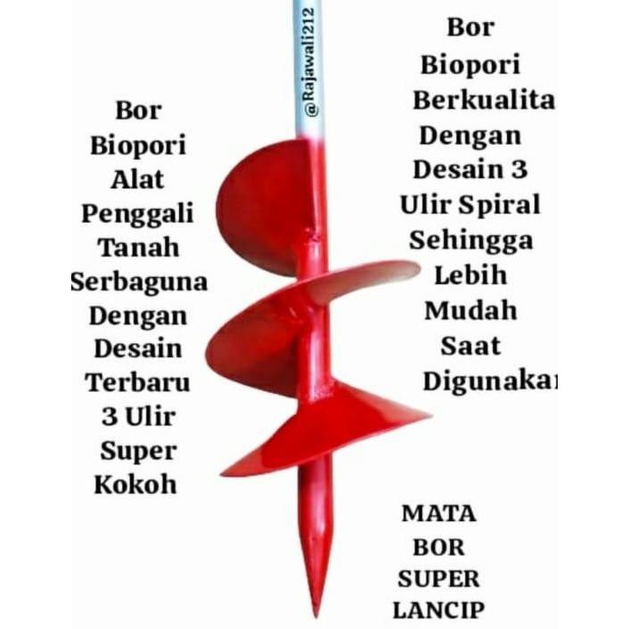 Biop Bor Tanah Manual Bor Biop Tanah Manual 4 Inc Spiral Mata Bor 3 Ulir Portabel