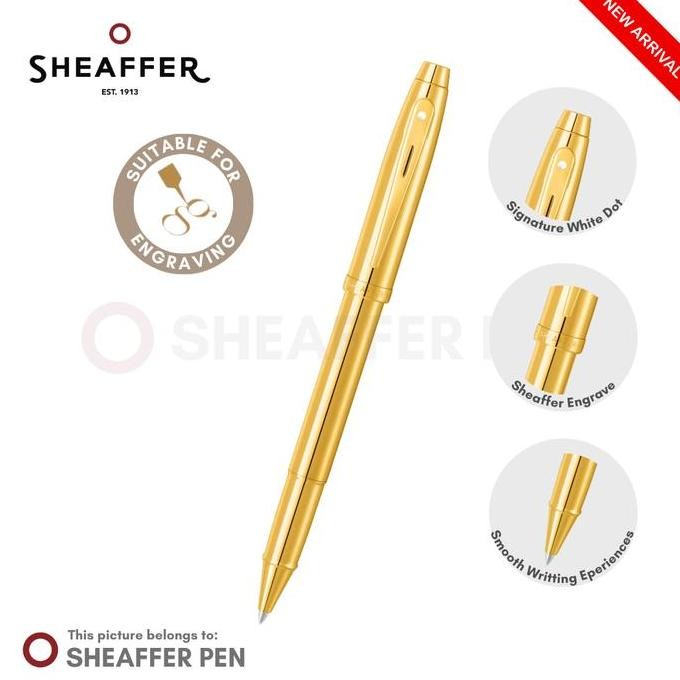 

Sheaffer 100 Glossy Pvd Gold With Pvd Gold Trim Rollerball Pen Co