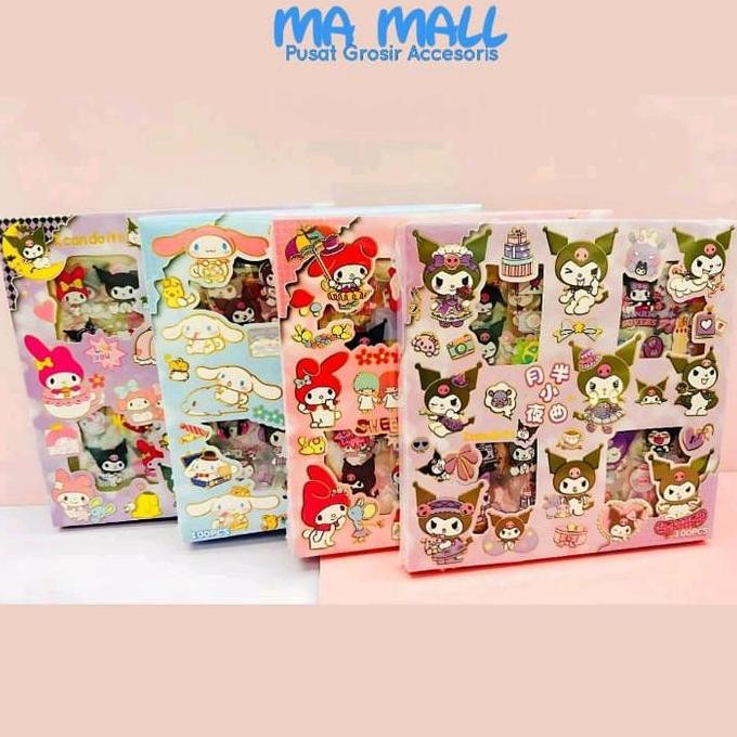 

Stiker Sanrio Kuromi Melody Cinamorol 100 Lembar