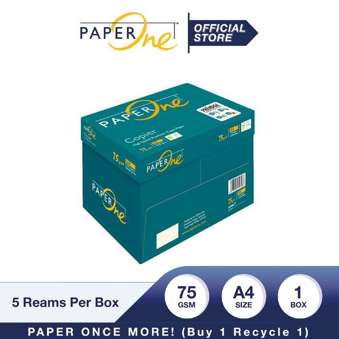 

TERBARU PaperOne Kertas A4 75gr Copier 1 Box (2500 lembar) Kertas HVS B2B BISA GOSEND!
