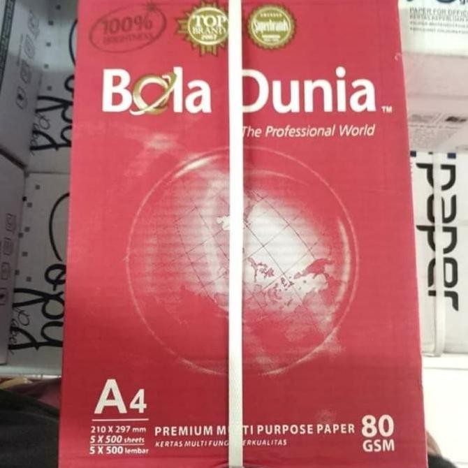

New Product - Kertas A4 80 Gram Bola Dunia Kiarastoreku
