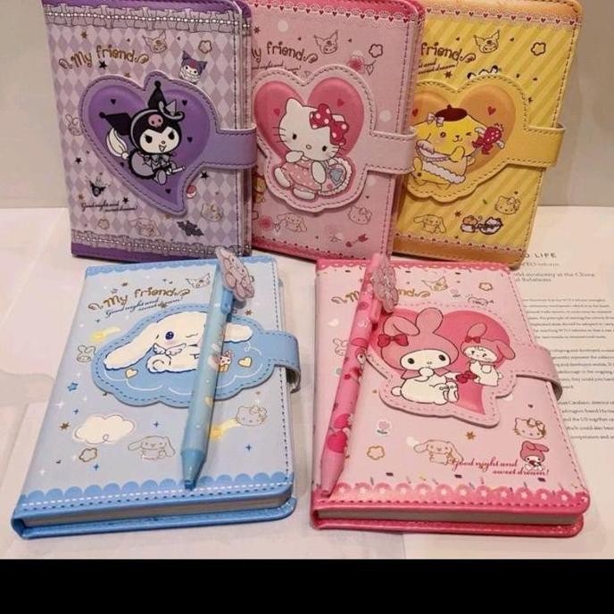 

New Product - Notebook 2In1 Buku Tulis Anak Sanrio Magnet/ Buku Memo Dan Pen Kuromi Cinnamoroll Melody - Melody, Notebook Kiarastoreku