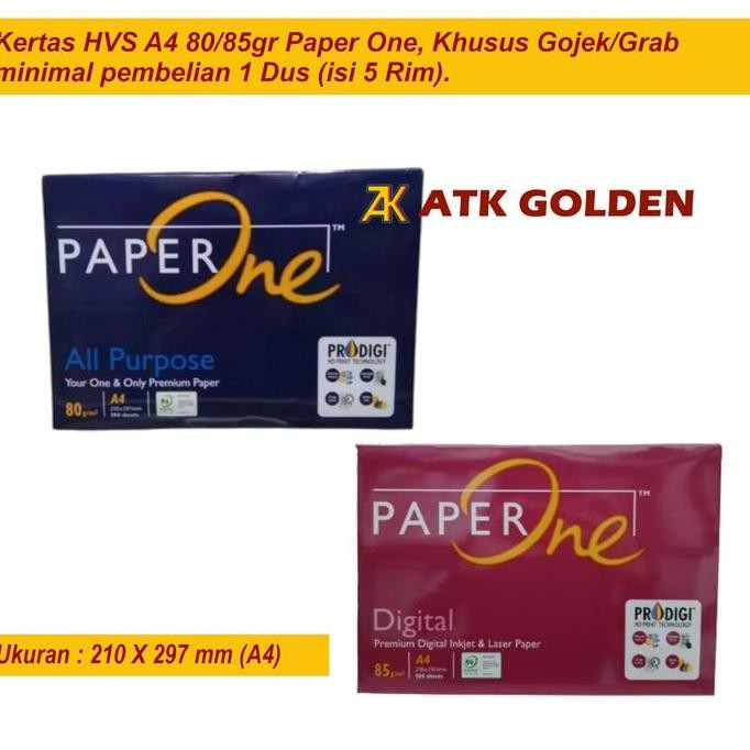 

New Product - Kertas Hvs A4 80Gr Paper One Khusus Gojek/Grab Kiarastoreku