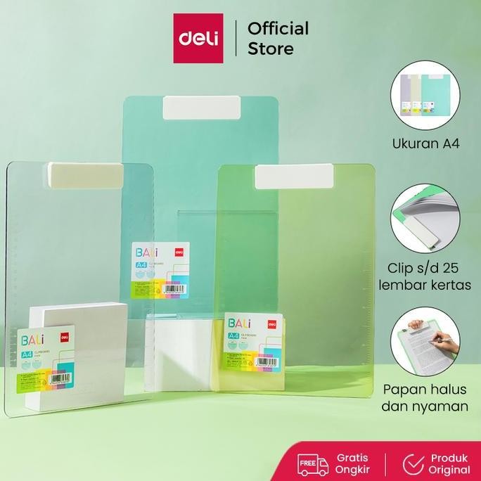 

Deli Papan Jalan A4 / Papan Ujian Clip Board 2In1 Warna Pastel Ef408 Alat Stationery Co