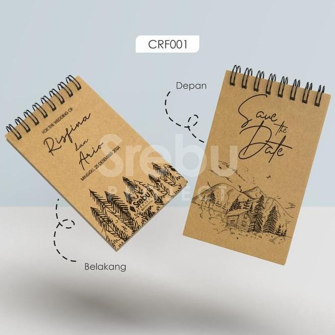 

(Isi 30 Pcs) Souvenir Notes/Notebook Kraft Custom Pernikahan / Seminar / Tasyakuran / Media Si Dll Plastik Paper Stationery Co