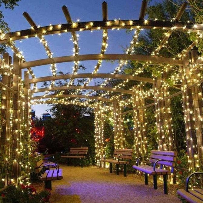 lampu solar panel lampu hias taman 32 meter outdoor indoor