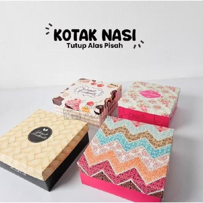 

50 Pcs/20X20 / Box Nasi / Dus Nasi / Dus Hajatan / Box Nasi Tutup Alas Pisah Co