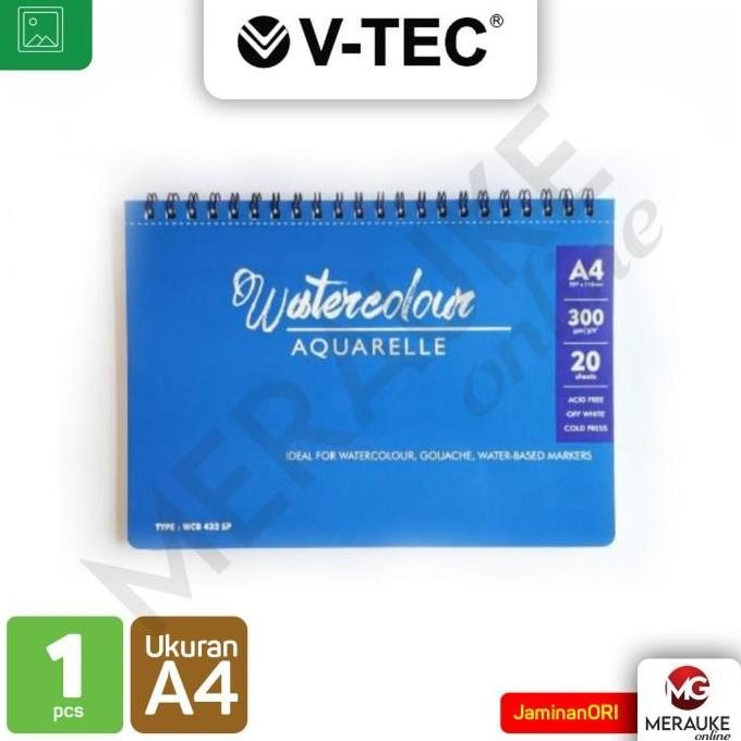 

V-Tec Watercolor Book Spiral 300Gsm Cold Press Wcb-432Sp A4 Co