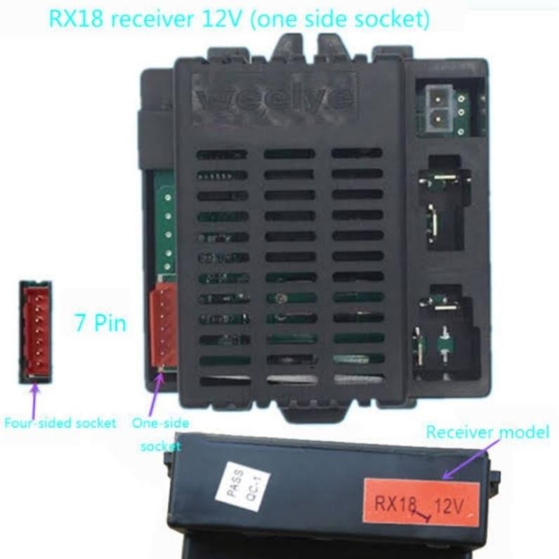 Premium Receiver Weelye Rx18 12V / 6V 7Pin Socket A / B 80W Mobilan Aki Modul Ic Reseiver Reciver Re