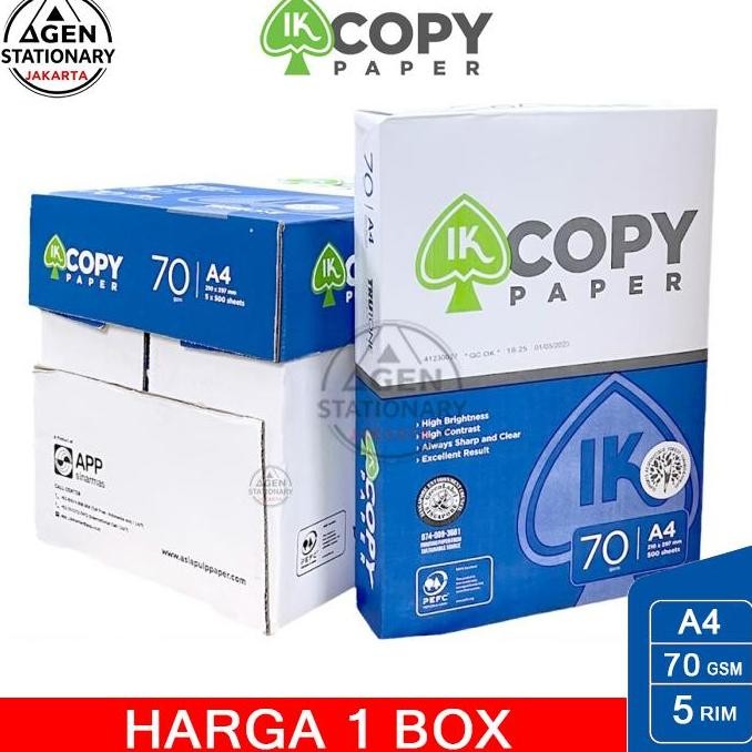 

[Dus] Kertas Hvs A4 70 Gr Ik Copy Paper Print 1 Box 5 Rim Co