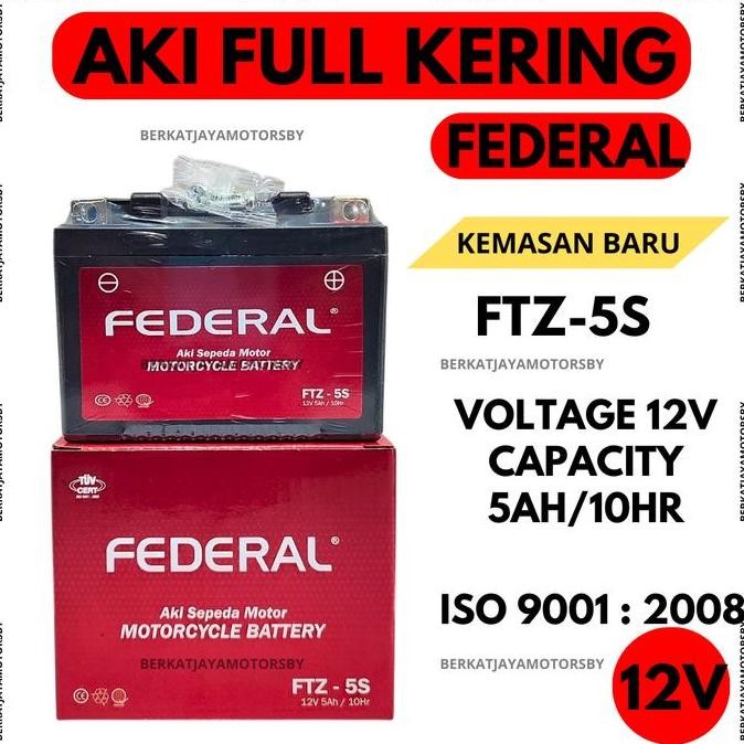 NEW AKI FULL KERING GTZ5S AKI FEDERAL NANO GEL ACCU FEDERAL FTZ5S AKI KERING KHARISMA FU VIXION VARI