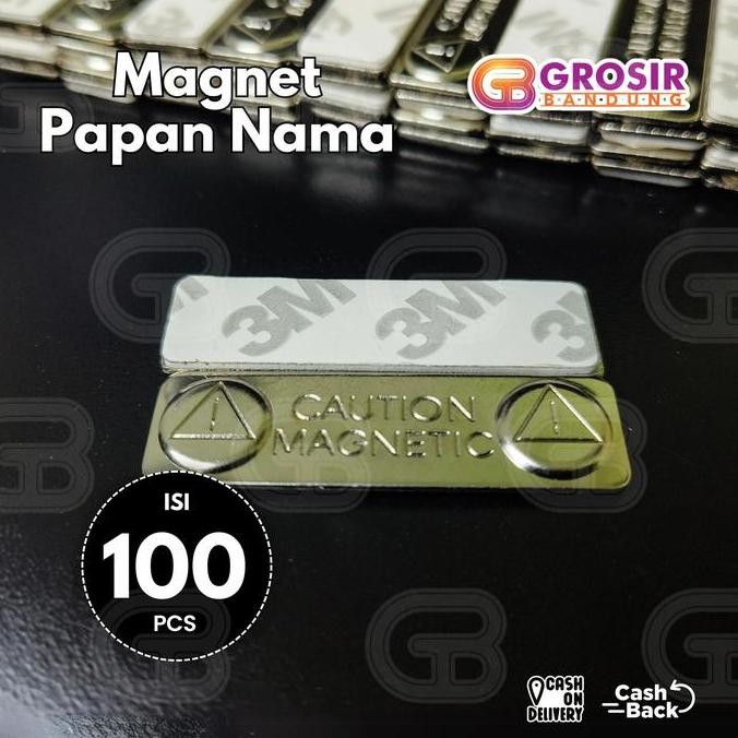 [Isi 100]Magnet Caution Neodymium Papan Nama Uk 45X13Mm Magnet 9X2Cm Co