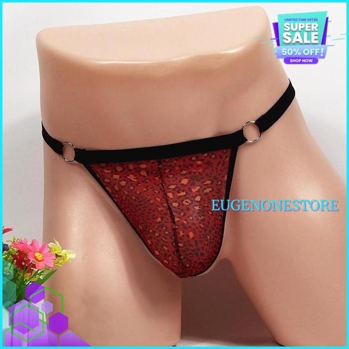 G STRING COWOK SEXY LEOPARD PRINT MINI THONG CELANA DALAM PRIA CD DEWAS Y- GRATIS ONGKIR