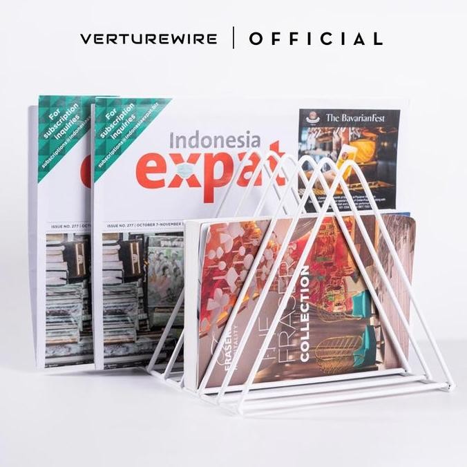 

Sekat / Pembatas Buku Minimalis - Triangle Bookshelf Besi Anti Karat Hitam Putih Desk Kantor Co