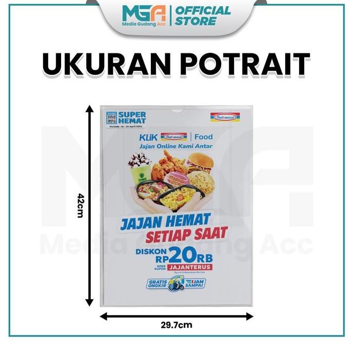 

Akrilik Pocket A3 2Mm / Tempat Poster Tempel Dinding Akrilik - Sign Holder Untuk Display Poster Marketing Dan Si Co