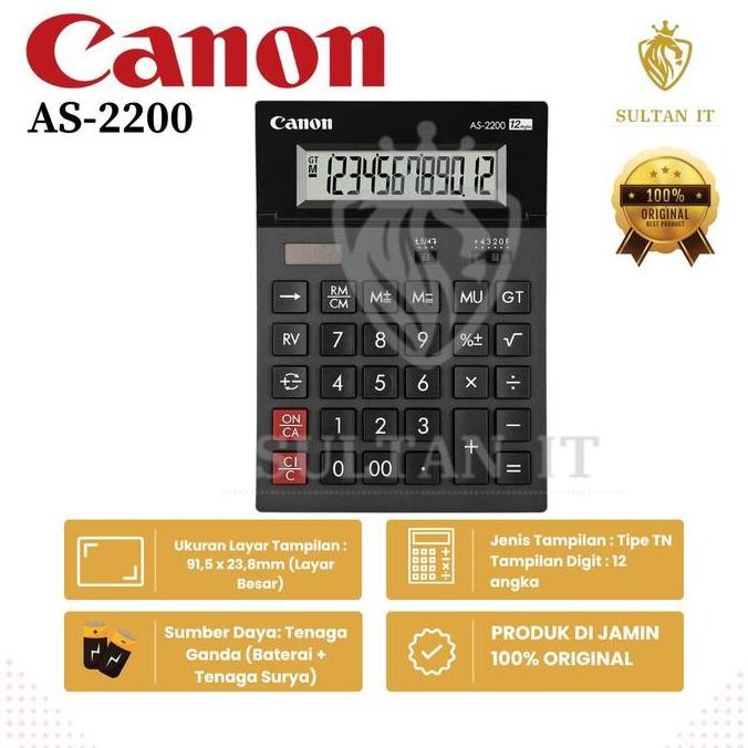 

Original As-2200 Canon - Kalkulator Desktop Kalkulator 12 Digits / Canon As-2400 Kalkulator Desktop - Original Kalkulator 14 Digits Co