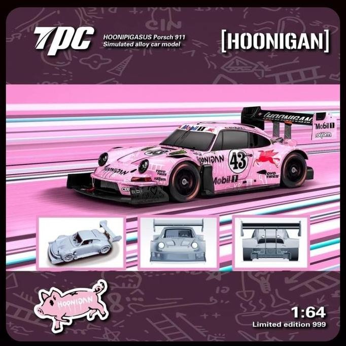 TERBARU TPC 1/64 HOONIPIGASUS PORSCHE 911 PINK PIG