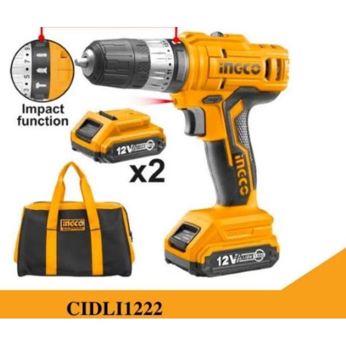 populer] Mesin bor impact cordless 10 mm INGCO CIDLI1222