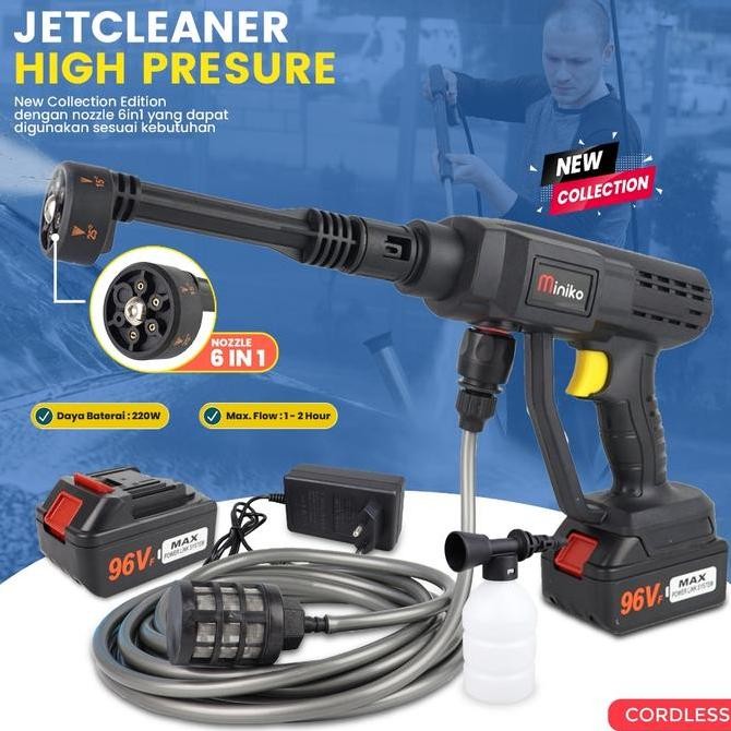 Jet Cleaner Cordless 21Volt,48Volt Dan 96Volt Set Alat Cuci Motor Dan Mobil Miniko