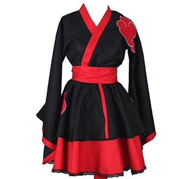 Butik Rindu (Kimono Akatsuki Naruto) Kostum Cosplay Dress Naruto Cosplayer Costume Baju Akatsuki Nar