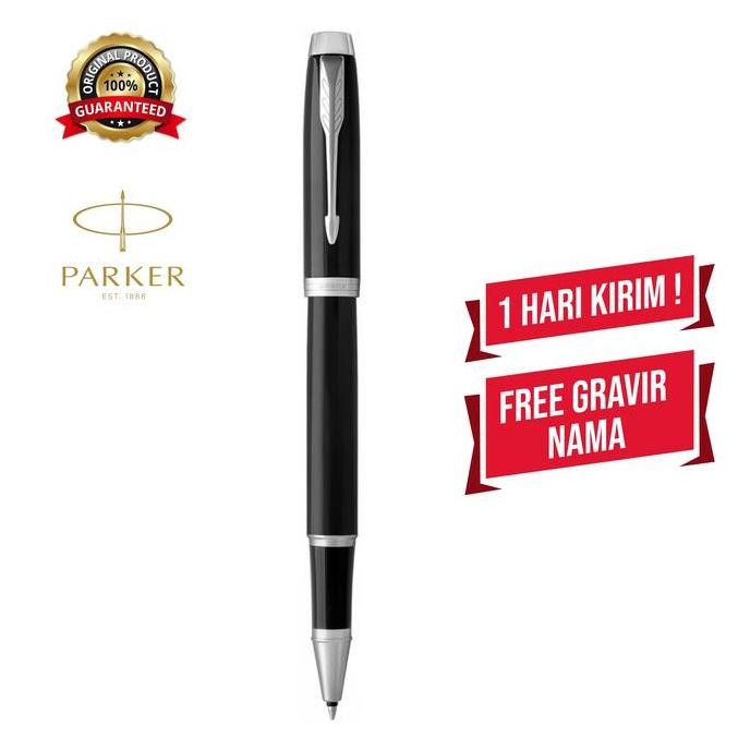 

TERBARU! Parker New IM Black Chrome Trim Rollerball Premium Original