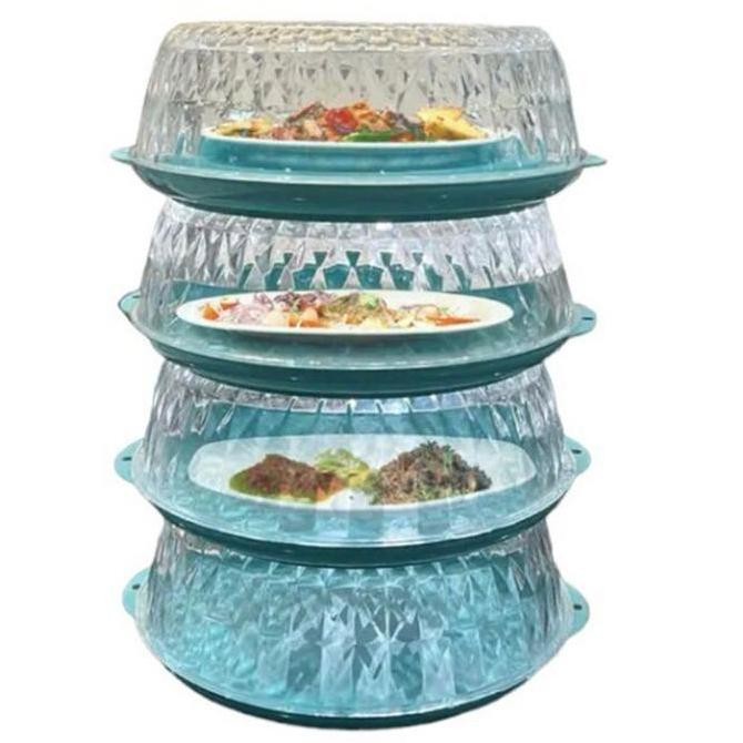 MC Tudung Saji 4 SUSUN KRISTAL / Food Organizer BPA Tudung Saji Premium Penutup Makanan E88