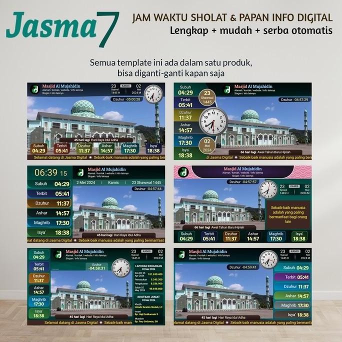 Jam Sholat Masjid Tv Led Dan Papan Info Digital Tv Led Jasma 7 New Stok