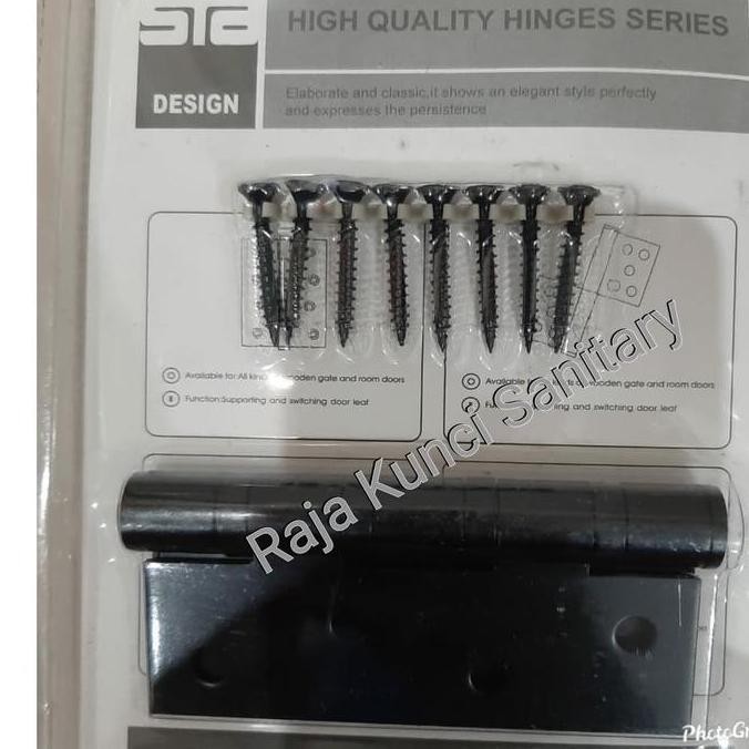 Engsel Pintu 4" inch Hitam/Engsel Pintu Starck Hitam Stainless SUS 304