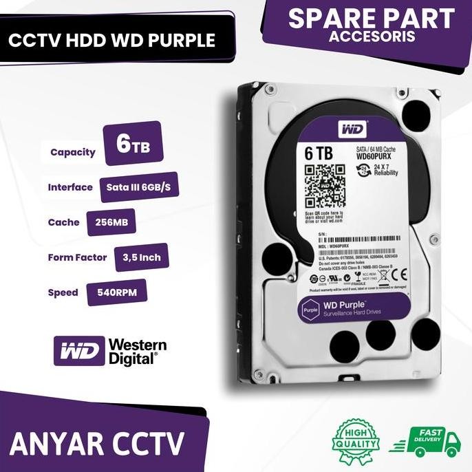 ready HARDDISK HDD 6TB WD Purple 6TB 6 TB Garansi 1thn Rusak Ganti Baru