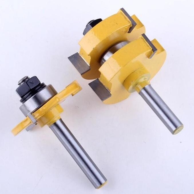 1/4 Mata Router Profil Sambungan Kayu Panel Pintu Slot Set Tongue & Groove As 6Mm Mata Profil Kayu 8