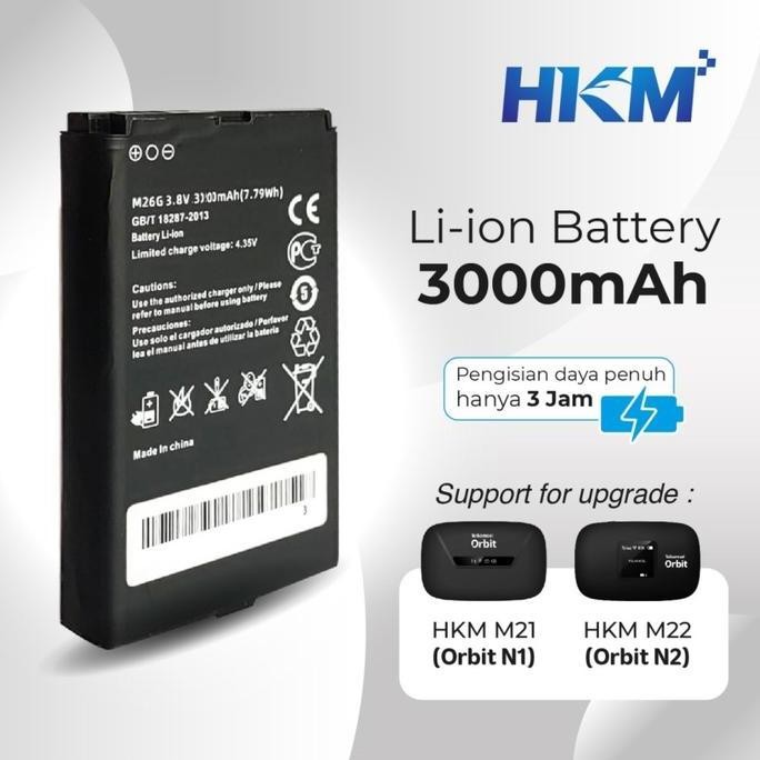 NEW Baterai Mifi HKM M21 M22 Mifi Orbit N1 N2 Model M26G - 3000mAh