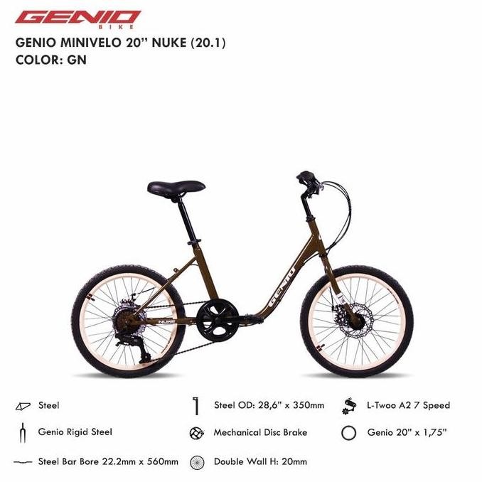 TERBARU - sepeda minion 20 Genio Minivelo Nuke