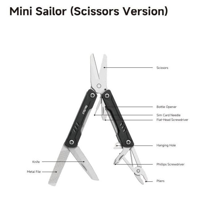 

BEBAS ONGKIR - Nextool Mini Sailor (Scissors Version) Multi Tool - NE20237