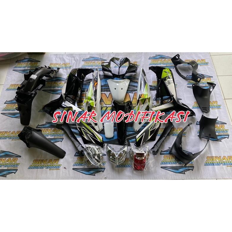 fullset cover body supra x 125 karburator / supra x 125 batman hitam putih hijau