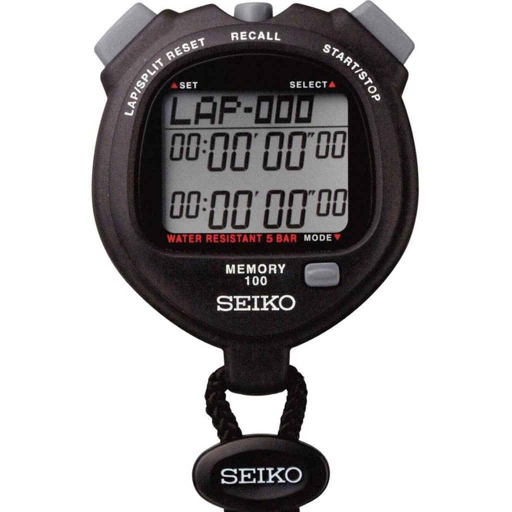 Stopwatch Seiko S23601P Digital 100 Lap Memory - Stop Watch Seiko