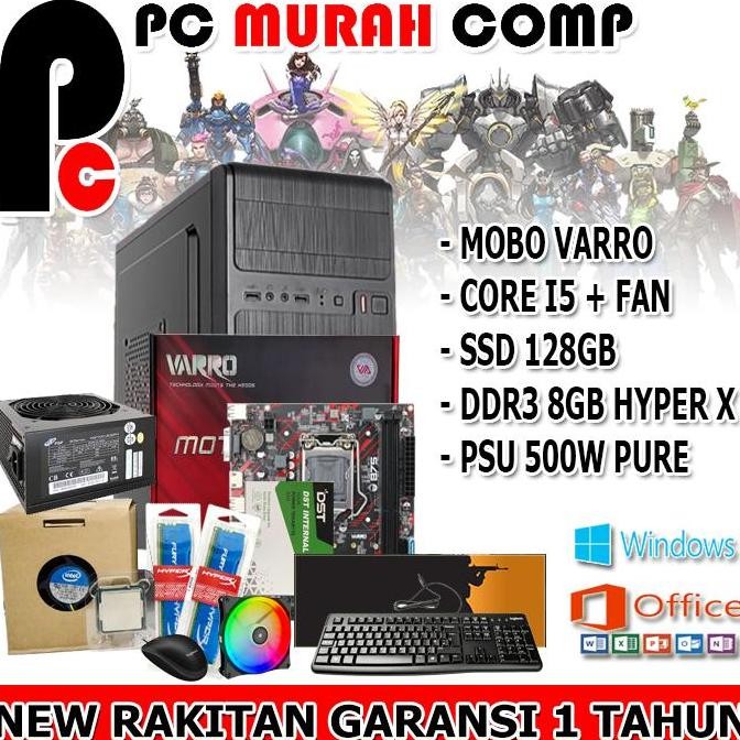 Pc Komputer Rakitan Office / Kantor Core I5 3470 Siap Pakai New Stok