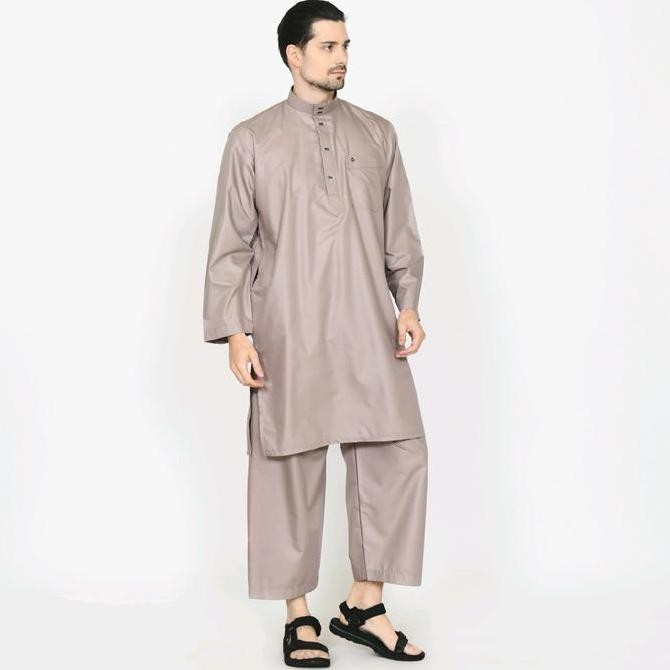 baru  Setelan Kurta Polos Dewasa lengan panjang non manset Pria ALWAAN attalwin jubah Koko Gamis Ara