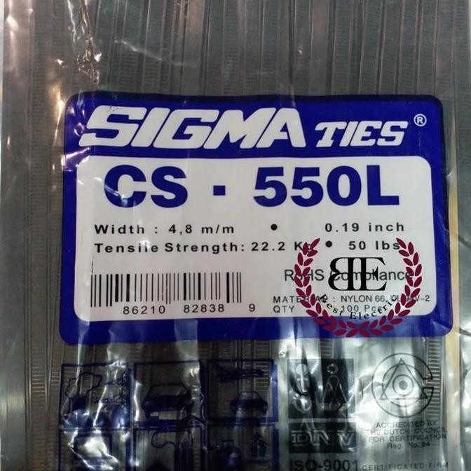 

BEBAS ONGKIR - Kabel Ties / Kabel Tis / Cable Ties CS-550L Hitam SIGMA / CS550L
