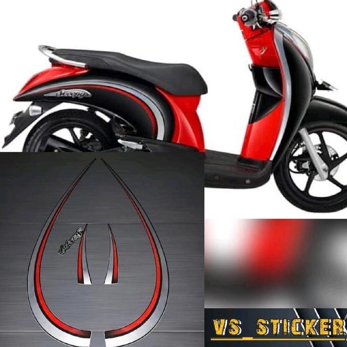 STRIPING STICKER LIST BODY STANDART MOTOR HONDA SCOOPY 2010 2011 2012 KUALITAS TERBAIK Motorcycle Ak