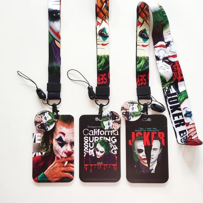 

READY ID Card Holder Name Tag Lanyard / Kalung Wadah Kartu DC Joker Villain NEW