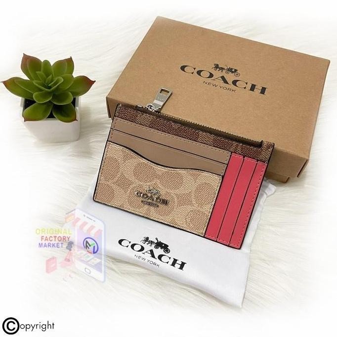 

READY Dompet COC 89484 Large Card Case Blocked Signature Canvas ORIGINAL NEW