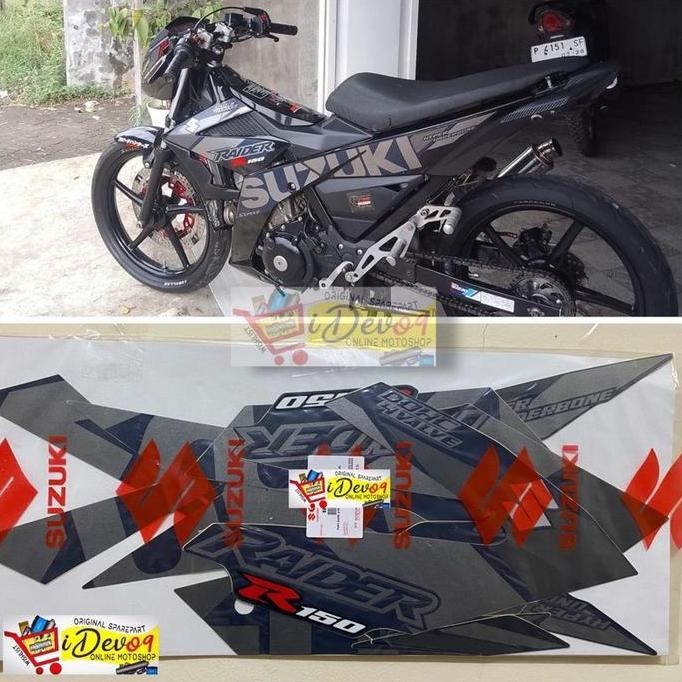 Striping Set Stellar Blue Satria Fu Fi Injeksi Tulisan Raider Original SGP