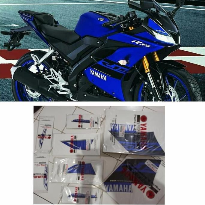 Striping Original Yamaha R15 V3 Hitam Biru 2018 2019