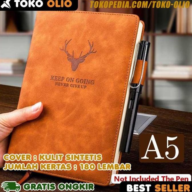 

READY Buku Tulis Catatan Kerja Agenda Kertas A5 Notebook Cover Kulit NEW