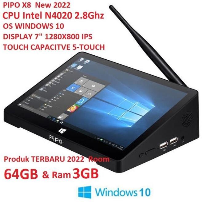 Pipo X8 Pro Mini Pc Intel Celeron N4020 Ram 3Gb Rom 64Gb Windows 10 New Stok