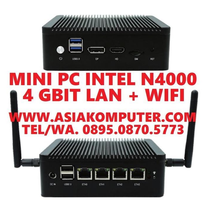 Mini Pc Celeron 4 Lan Pfsense Sophos Clearos Firewall Utm Router New Stok