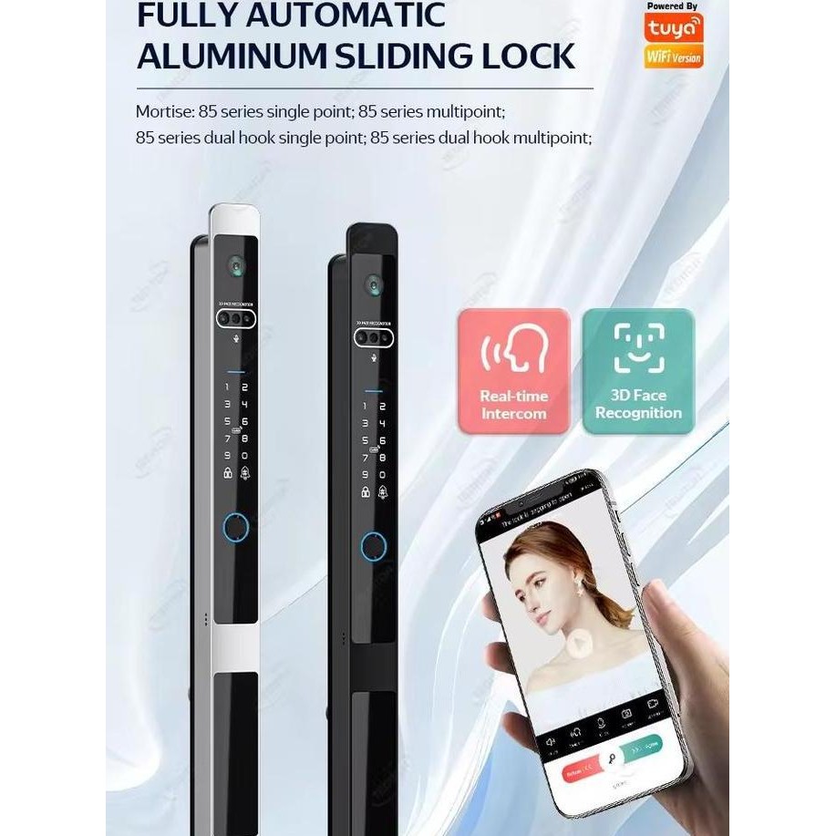 Smart Door Lock Otomatis Untuk Kunci Pintu Aluminium Kaca Dengan Frame Sempit Fungsi Face Recognitio